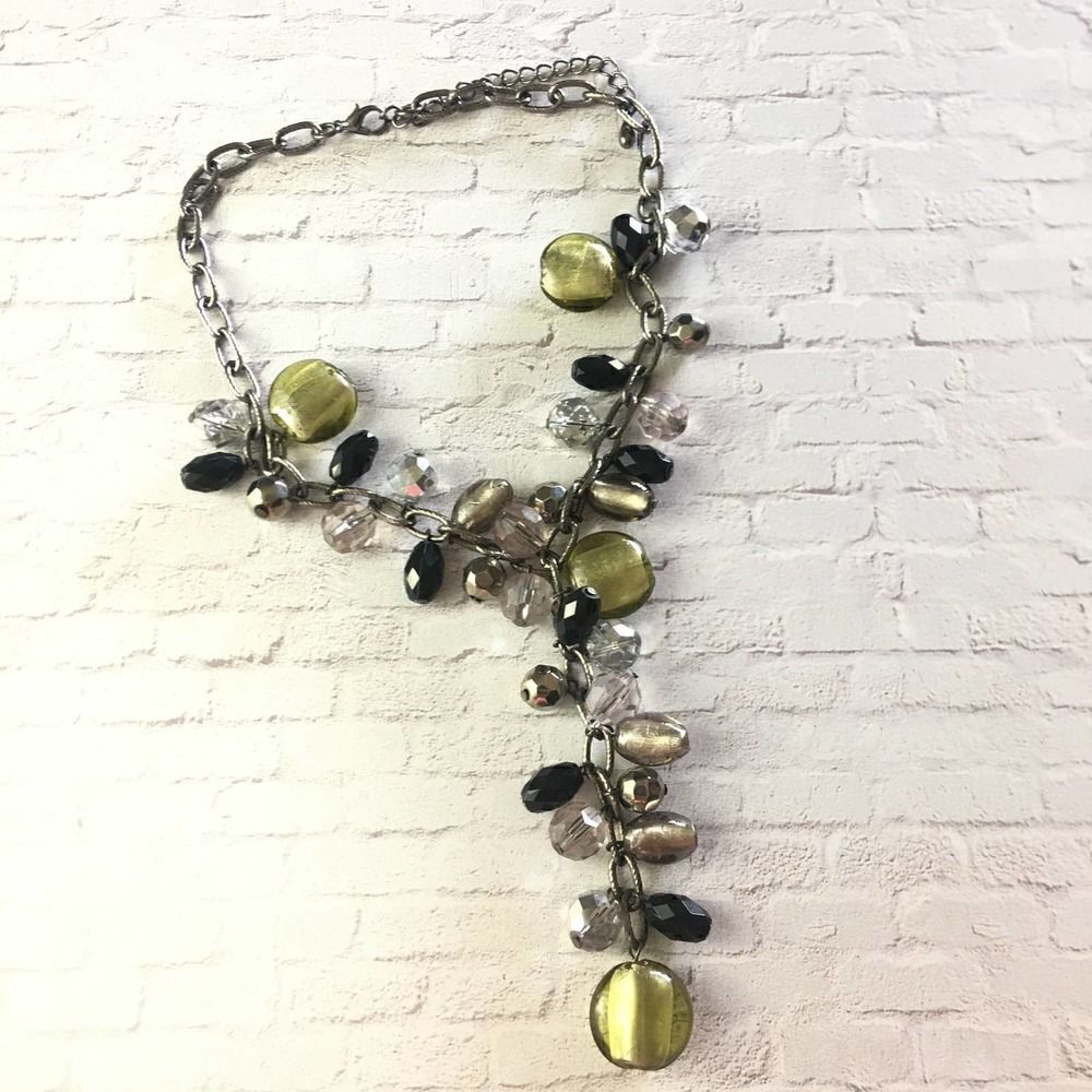 Glass Bead Y Vintage Necklace